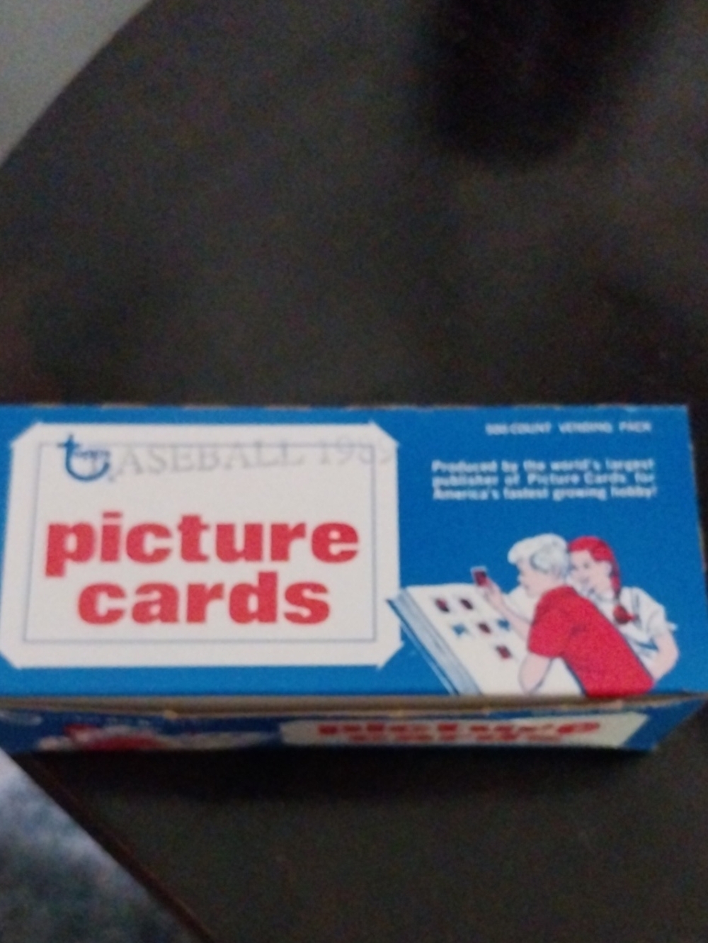 1989 TOPPS Baseball Picture Cards Card Storage Box in Blue and Red